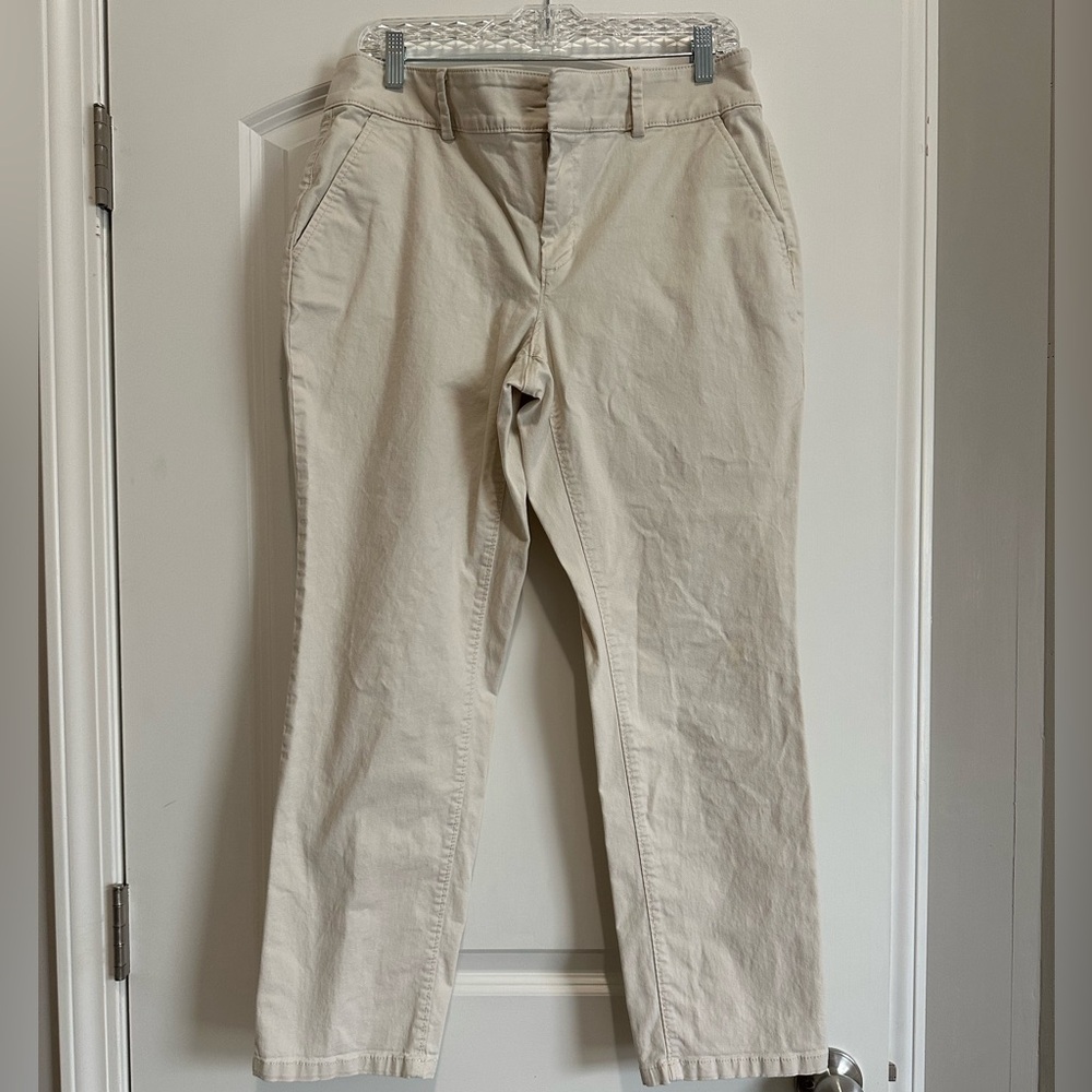 LOFT Cream Chinos Classic Straight-Leg